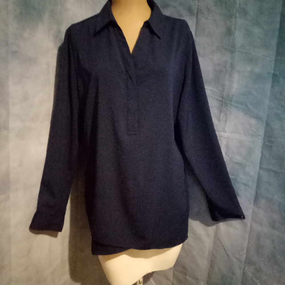 Chico's Navy Button Down Blouse - image 3